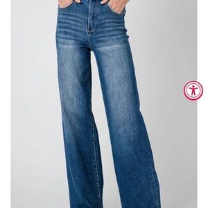 Stylish Blue Wide-Leg Jeans